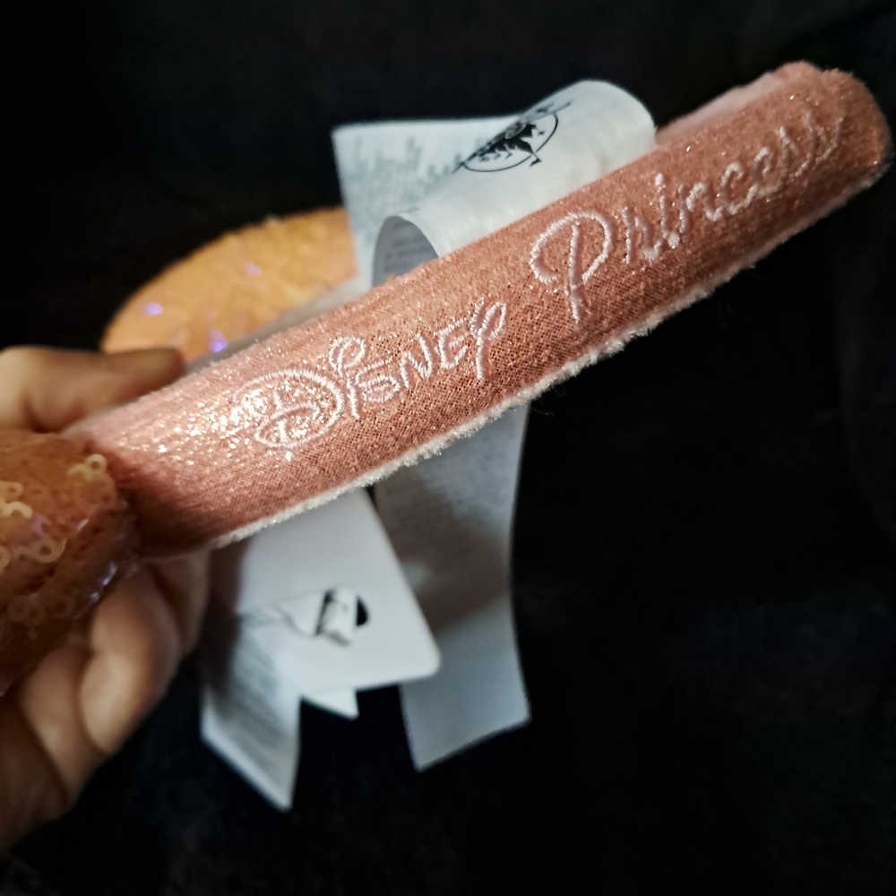 Disney Peach Sequin Tiara Ears Headband - Picture 3 of 4